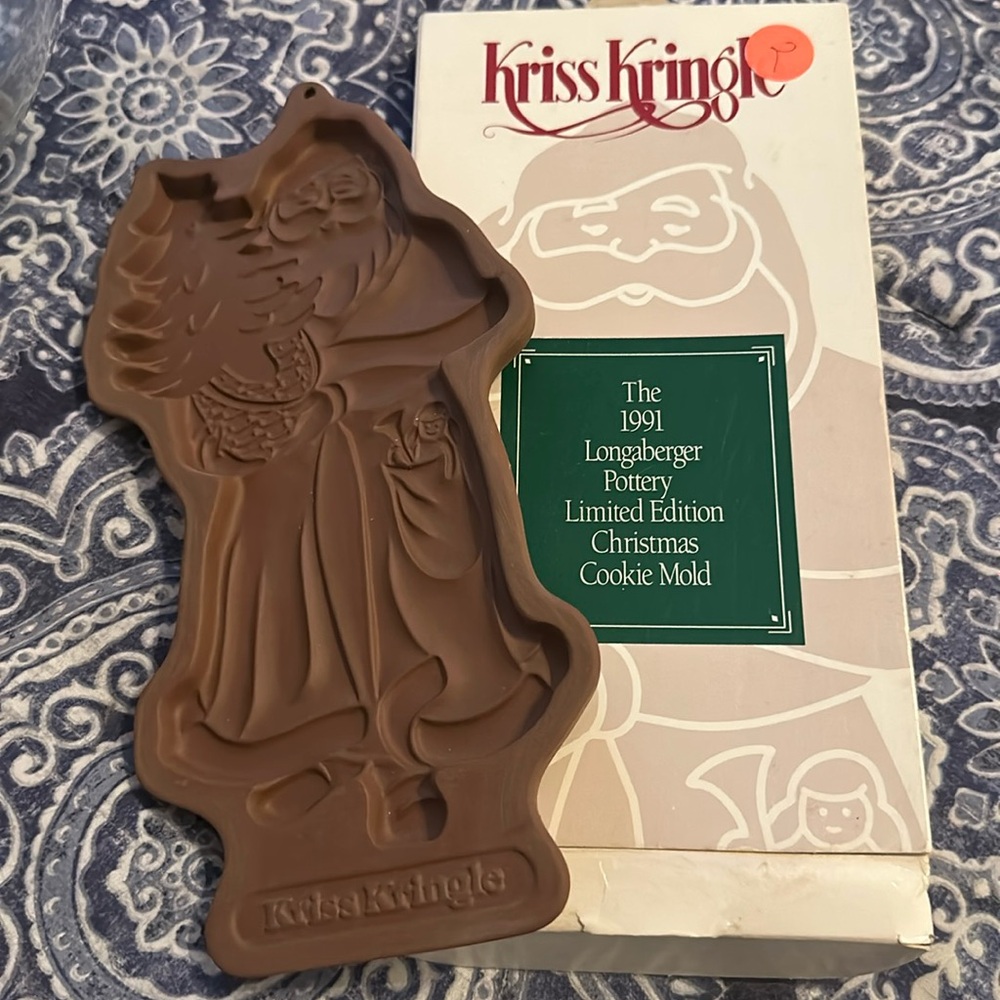 Longaberger Pottery Christmas 1991 Santa Mold